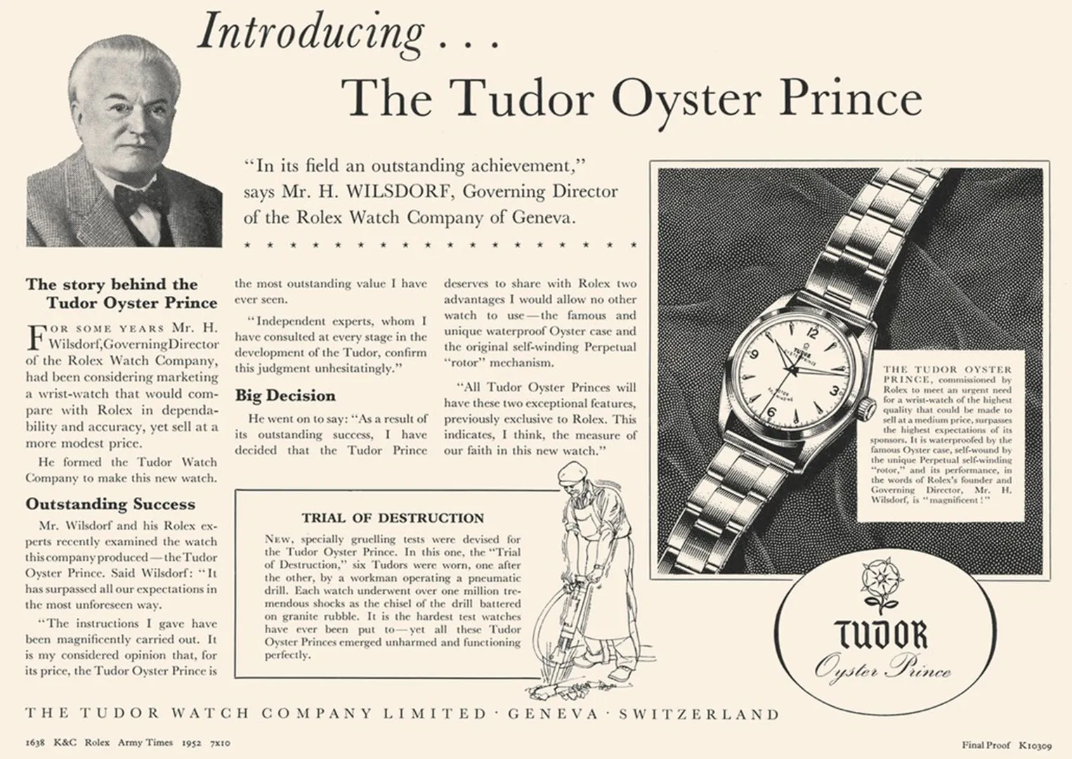 An early Tudor advert mentioning Rolex